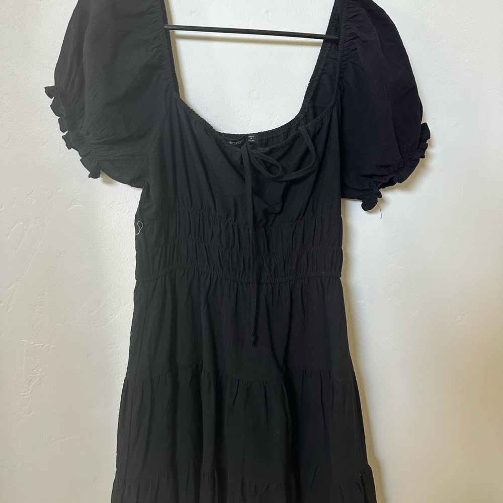 Elegant Black Puff Sleeve Dress